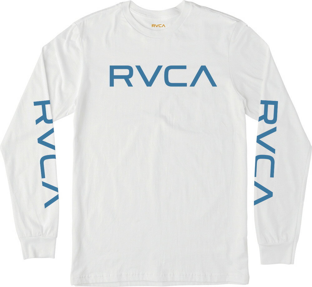 RVCA Big RVCA Long Sleeve T-Shirt White/Blue S Tシャツ_画像1