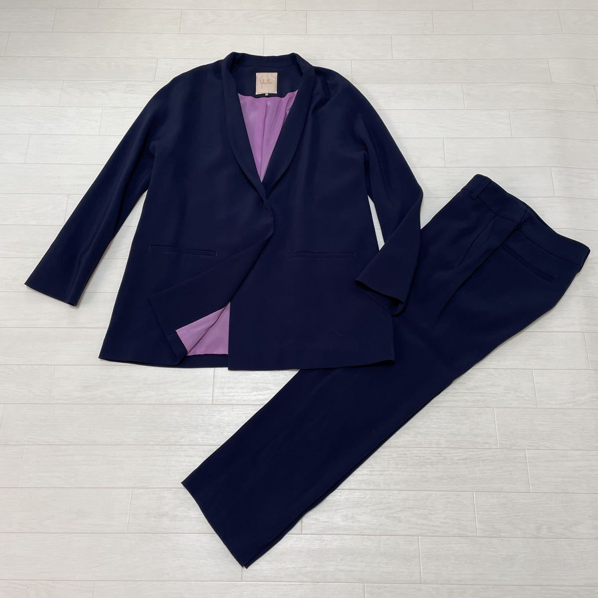 シビラ Sybilla レディース パンツスーツ セットアップスーツ 濃紺 ネイビー 日本製 サイズM 美品