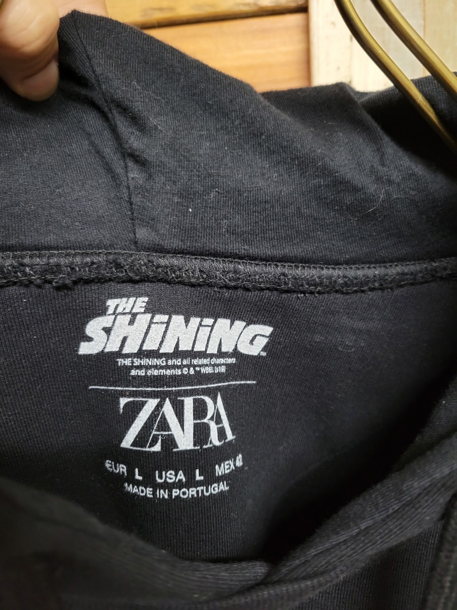 ZARA shining ザラ シャイニング コラボ スウェット パーカー フーディ 黒 ブラック メンズ 即完 サイズ L_画像6