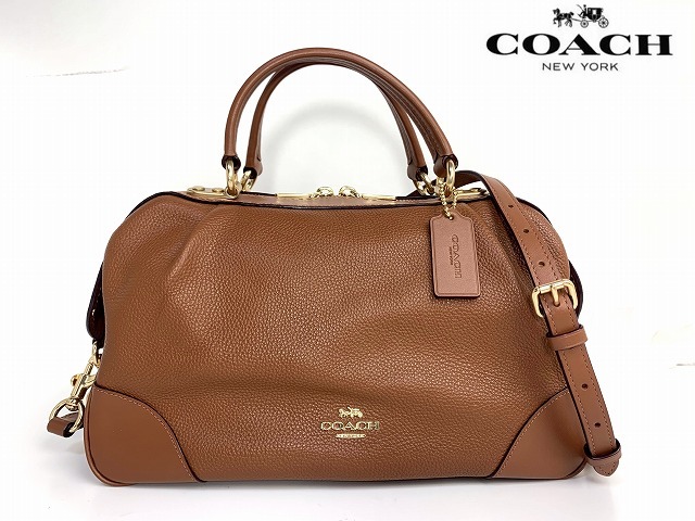 極美品★送料無料★ コーチ COACH ポリッシュド ぺブル レザー リファインド 2way ショルダーバッグ ハンドバッグ