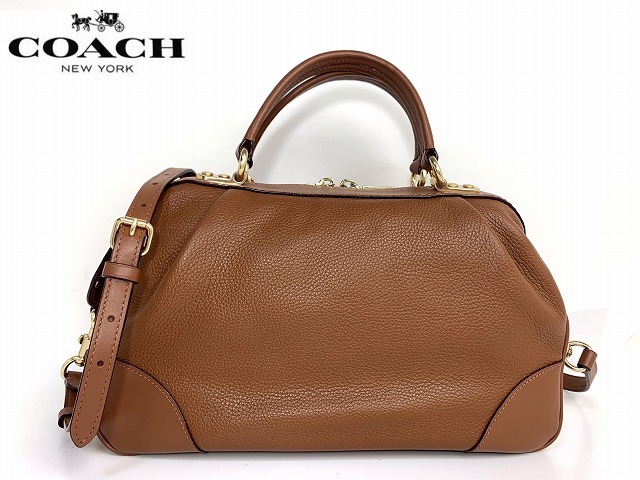 極美品★送料無料★ コーチ COACH ポリッシュド ぺブル レザー リファインド 2way ショルダーバッグ ハンドバッグ