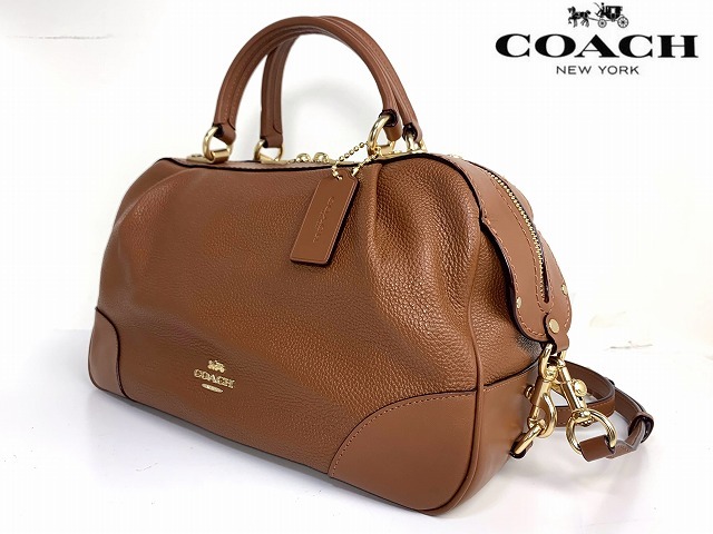 極美品★送料無料★ コーチ COACH ポリッシュド ぺブル レザー リファインド 2way ショルダーバッグ ハンドバッグの画像3