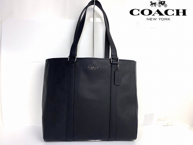 新品同様★送料無料★ コーチ メンズ COACH ハドソン ナチュラル ペブルド レザー ダブル ハンドル トートバッグ ビジネストート