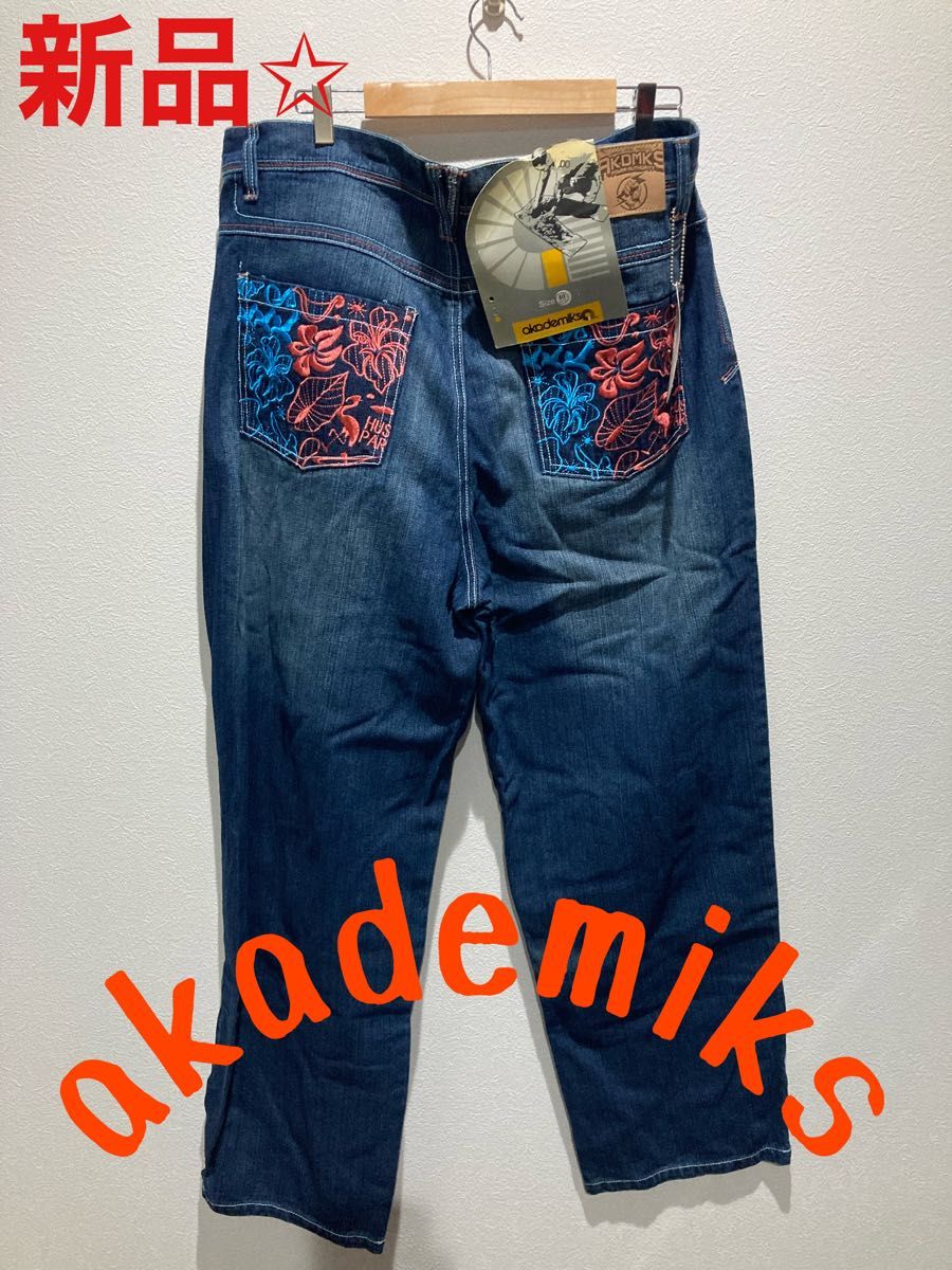 akademiks アカデミクス　極太　ワイドデニムパンツ　バギーパンツ