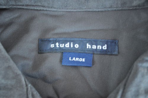 studio hand　　フェイクスウェードシャツ　　ウエスタン調　レースアップ　サイズLARGE　ピューター（濃いグレー）　新品_画像3