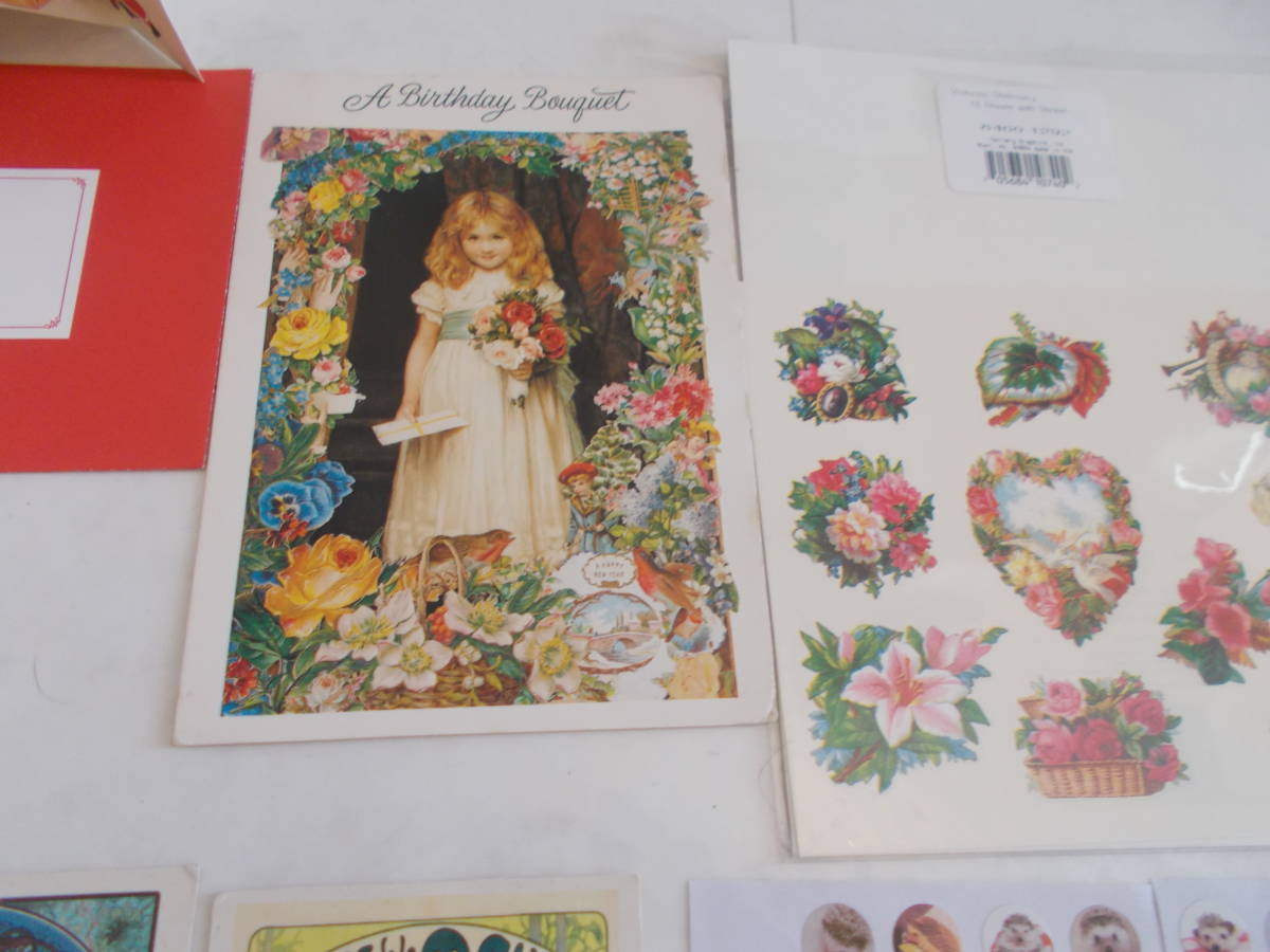 立体型クリスマスカード、エンジェルシール・デコパージュ用、草間彌生・舞妓さんのポストカード、花の写真のポストカードなどのセット_画像9