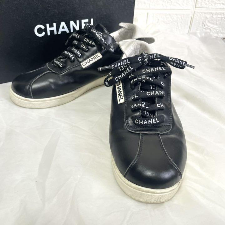 良品✨CHANEL シャネル スニーカー クラシック 黒 レザー ココマーク