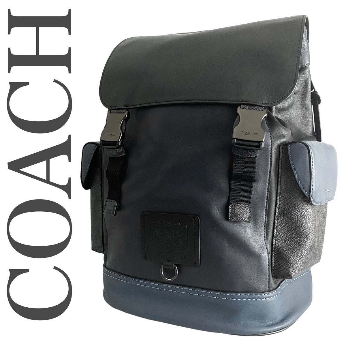極美品 COACH 76139 リビングトンバックパック シグネチャー リュック