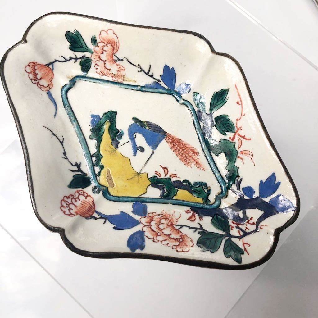☆ 古九谷写 九谷焼 時代 色絵 花鳥文銘々皿 五枚(箱付) | charcas