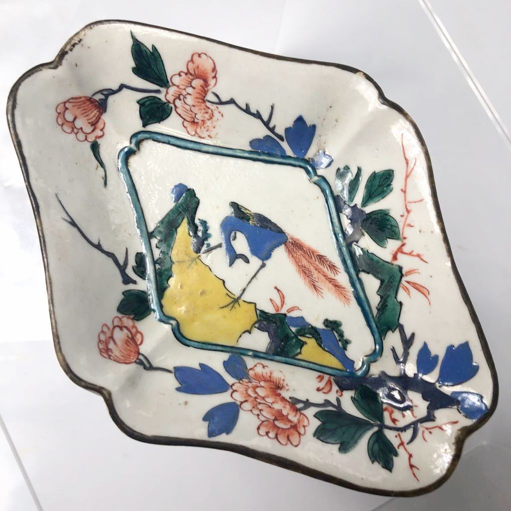 ☆ 古九谷写 九谷焼 時代 色絵 花鳥文銘々皿 五枚(箱付) | salud