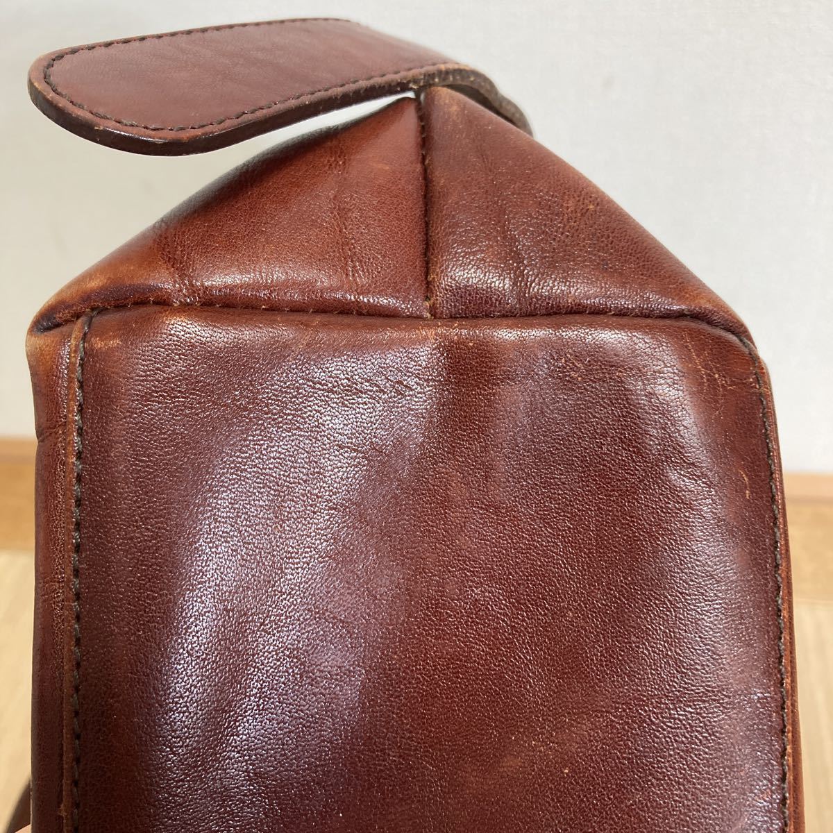 HIROFU Hirofu кожа сумка на плечо Brown Old сумка натуральная кожа Италия производства 