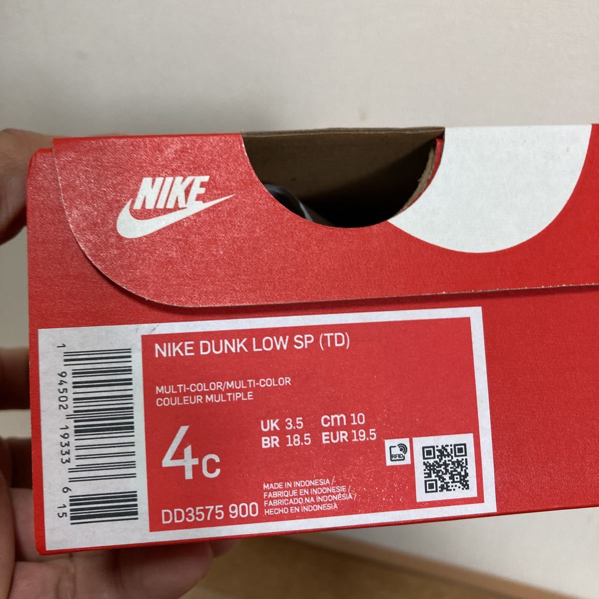 [ unused ]NIKE Nike DUNK LOW SP (TD) multicolor size 4c 10cm Kids baby DD3575-900