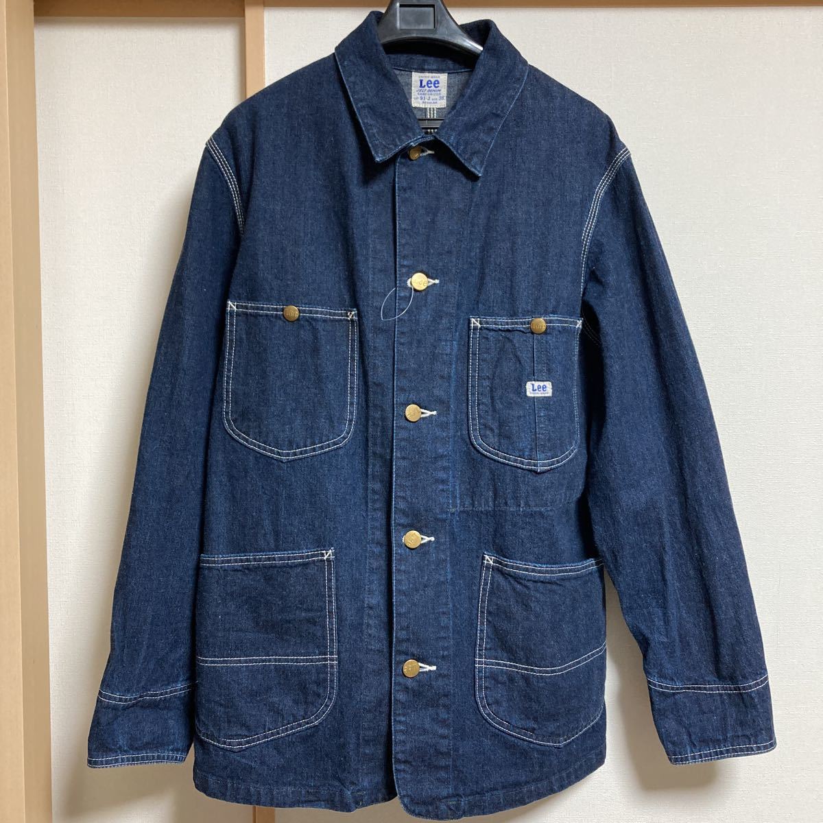 【美品】Lee リー JELT DENIM LM5412 91-J デニムカバーオールジャケット 復刻 サイズ38 デニムジャケット_画像1