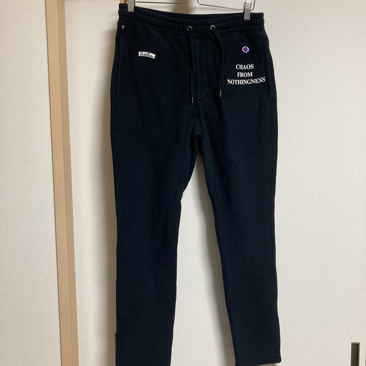 【美品】nano universe×Champion×let it ride ナノユニバース×チャンピオン×レットイットライド スウェットパンツ ブラック Lサイズ