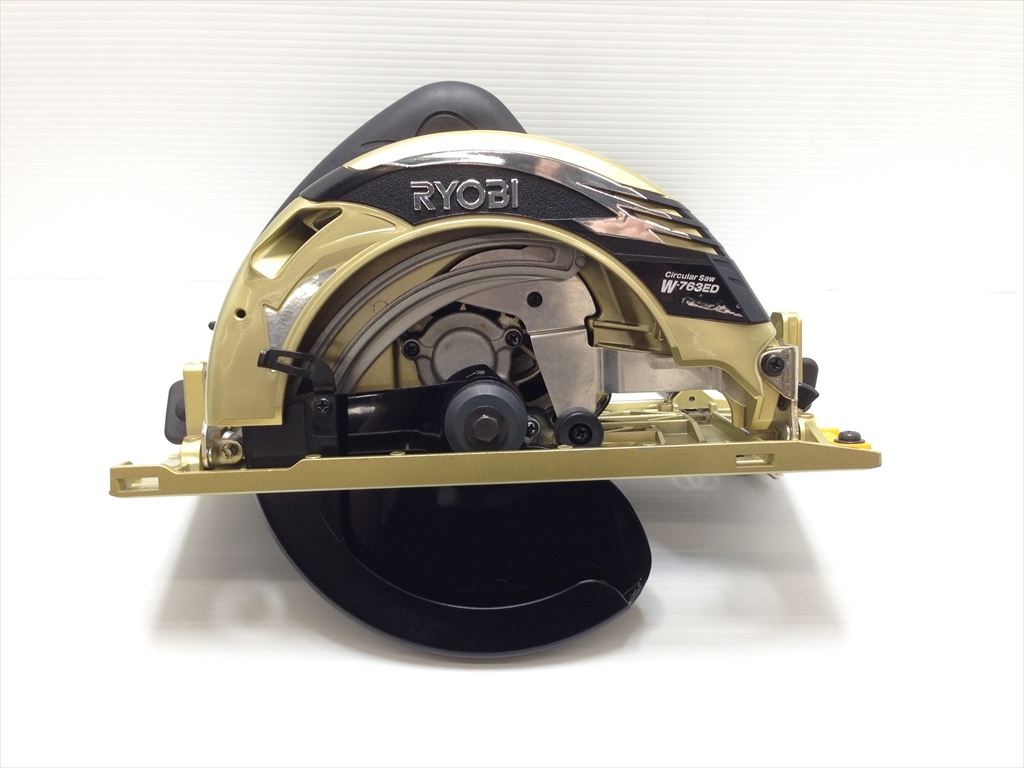 下松)RYOBI リョービ 190mm 電子丸ノコ W-763ED ゴールド×ブラック