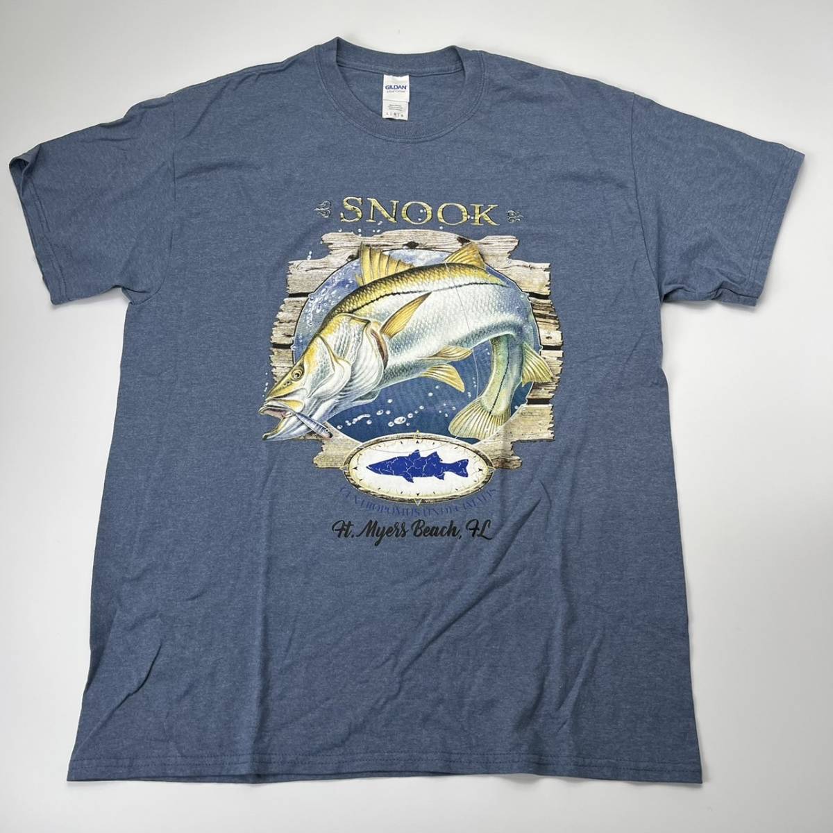 L GILDAN Tシャツ くすみブルー 古着卸 SNOOK リユース ultramto_画像1