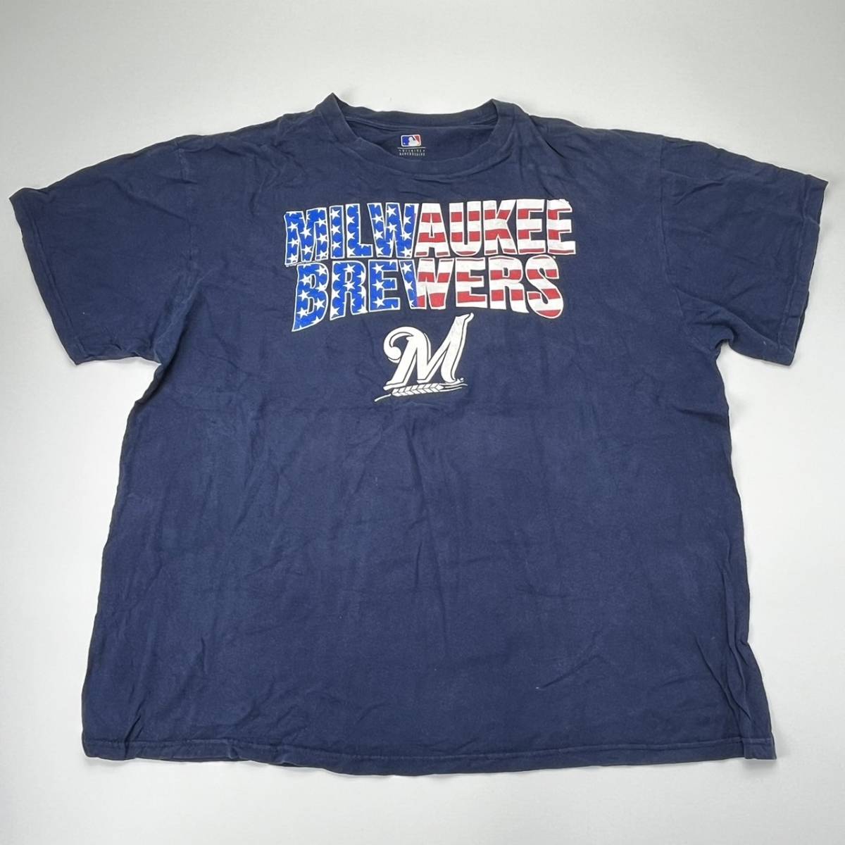 XL ビッグサイズ genuine merchandise MLB MILWAUKEE BREWERS Tシャツ ネイビー リユース ultramto