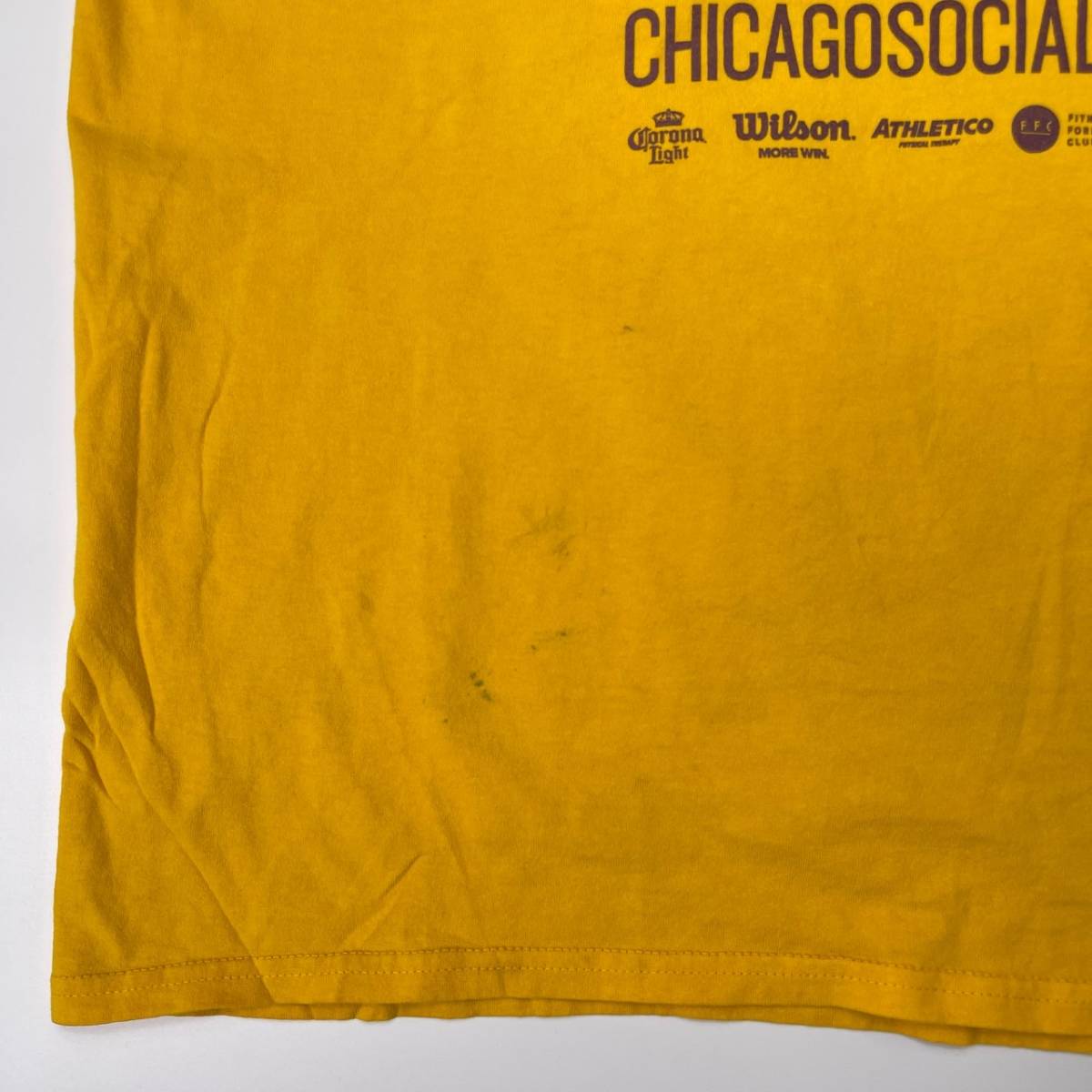 CHICAGOSOCIAL.COM Tシャツ 濃いイエロー Tシャツ ブランドサイズ不明 サッカー リユース ultramto_画像3