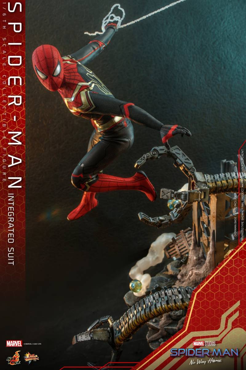 ホットトイズ 1/6 スパイダーマン：ノー・ウェイ・ホーム インテグレーテッドスーツ 未開封新品 MMS623 Spider Man hottoys_画像4