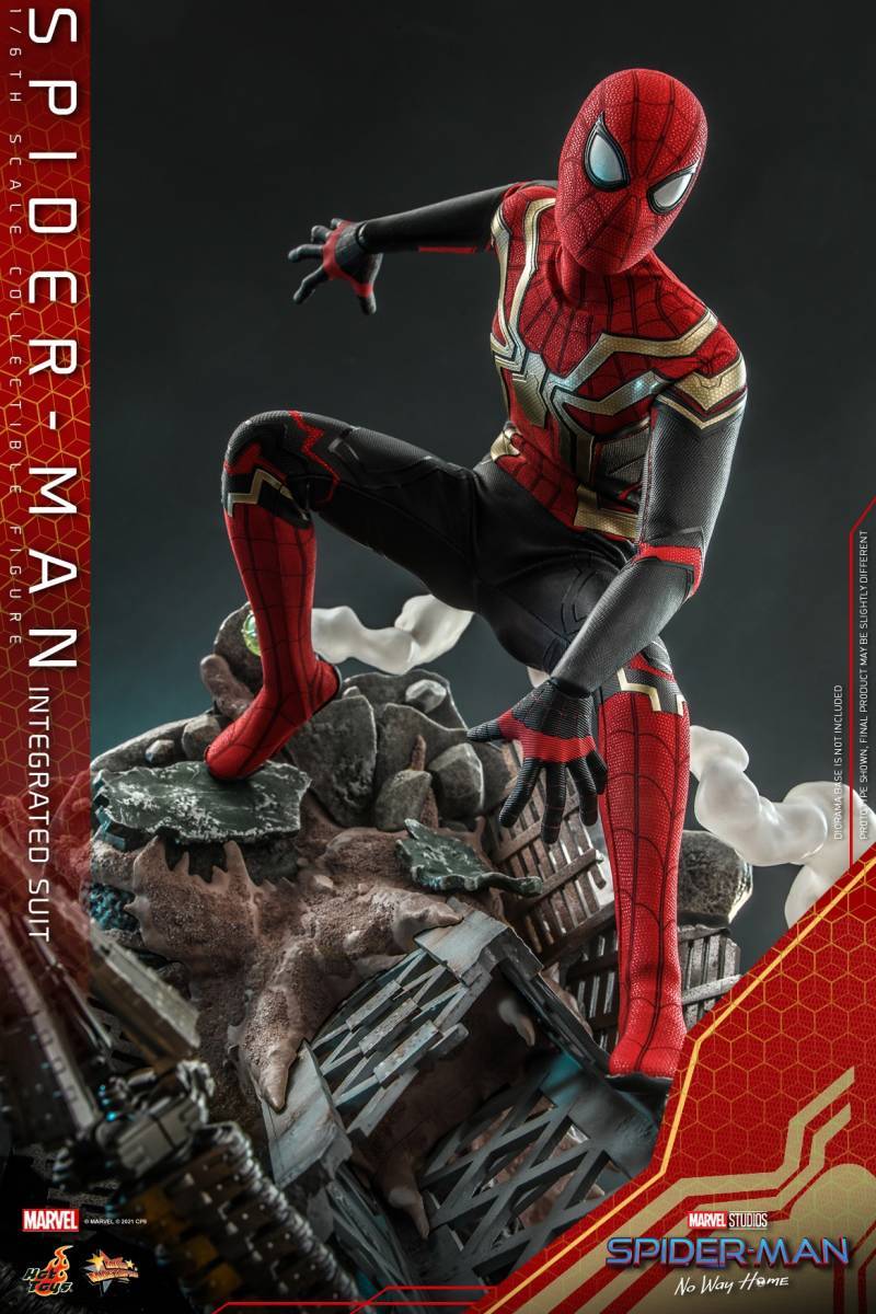 ホットトイズ 1/6 スパイダーマン：ノー・ウェイ・ホーム インテグレーテッドスーツ 未開封新品 MMS623 Spider Man hottoys_画像2