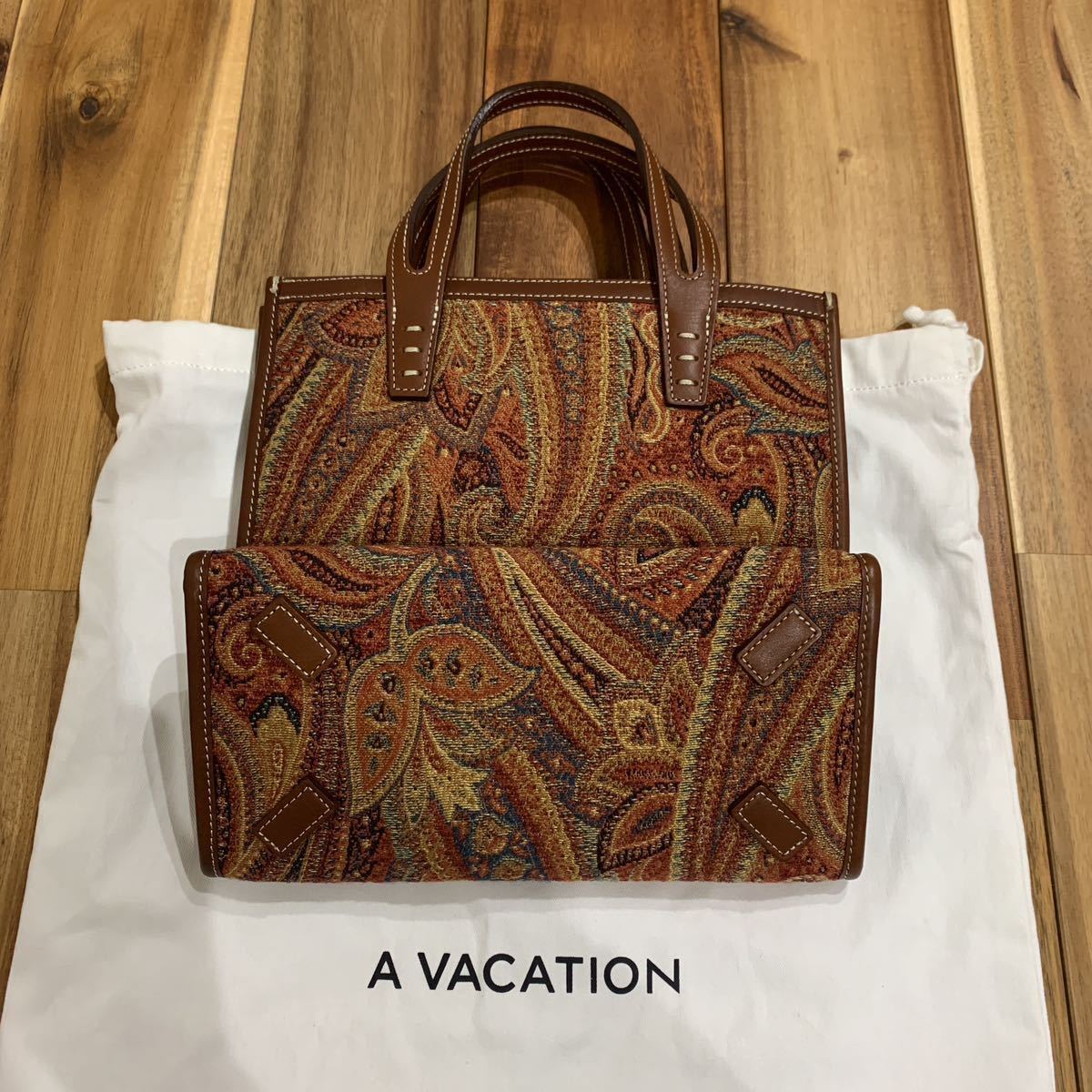 未使用品】A VACATION BOX オレンジペイズリー トートバッグ | inmano