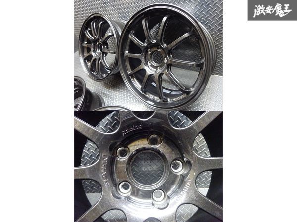 ●ヨコハマ アドバンレーシング RS-DF FORGED 鍛造 18インチ 8J +48 PCD 112 5H 黒系メタリック ホイール 4本 アウディ A4 A6 Q5 VW 棚V-3_画像6