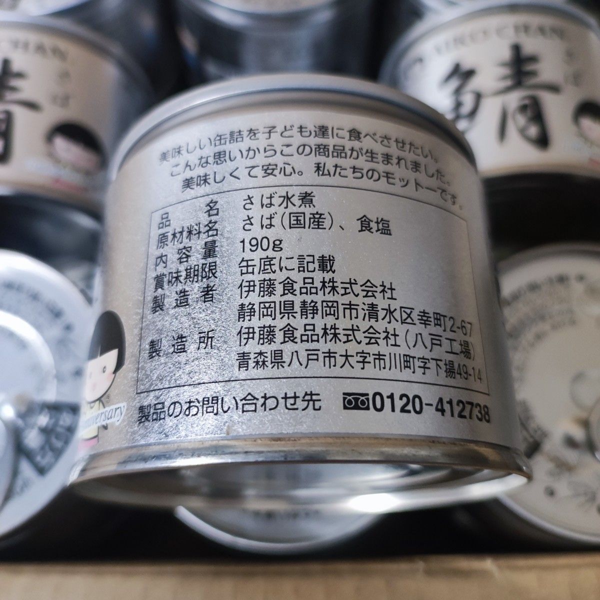 鯖缶　水煮　サバ缶　伊藤食品　あいこちゃん　　缶×2ケース
