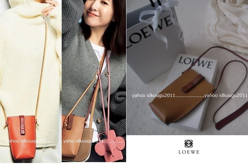  regular price approximately 9.1 ten thousand LOEWE buy /VERY DOMANI publication! Loewe pocket shoulder card inserting attaching smartphone bag pochette Cross body as good as new 