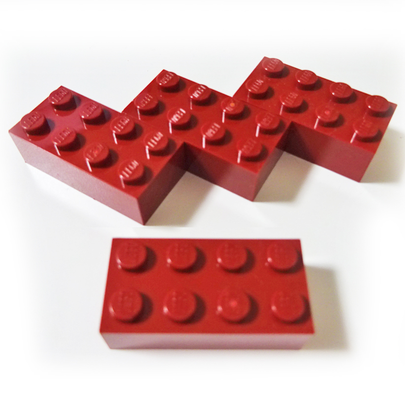 ★残4★正規品★未使用★4個★レゴ★ブロック★ダークレッド★2×4★Lego★block★DarkRed★_画像1