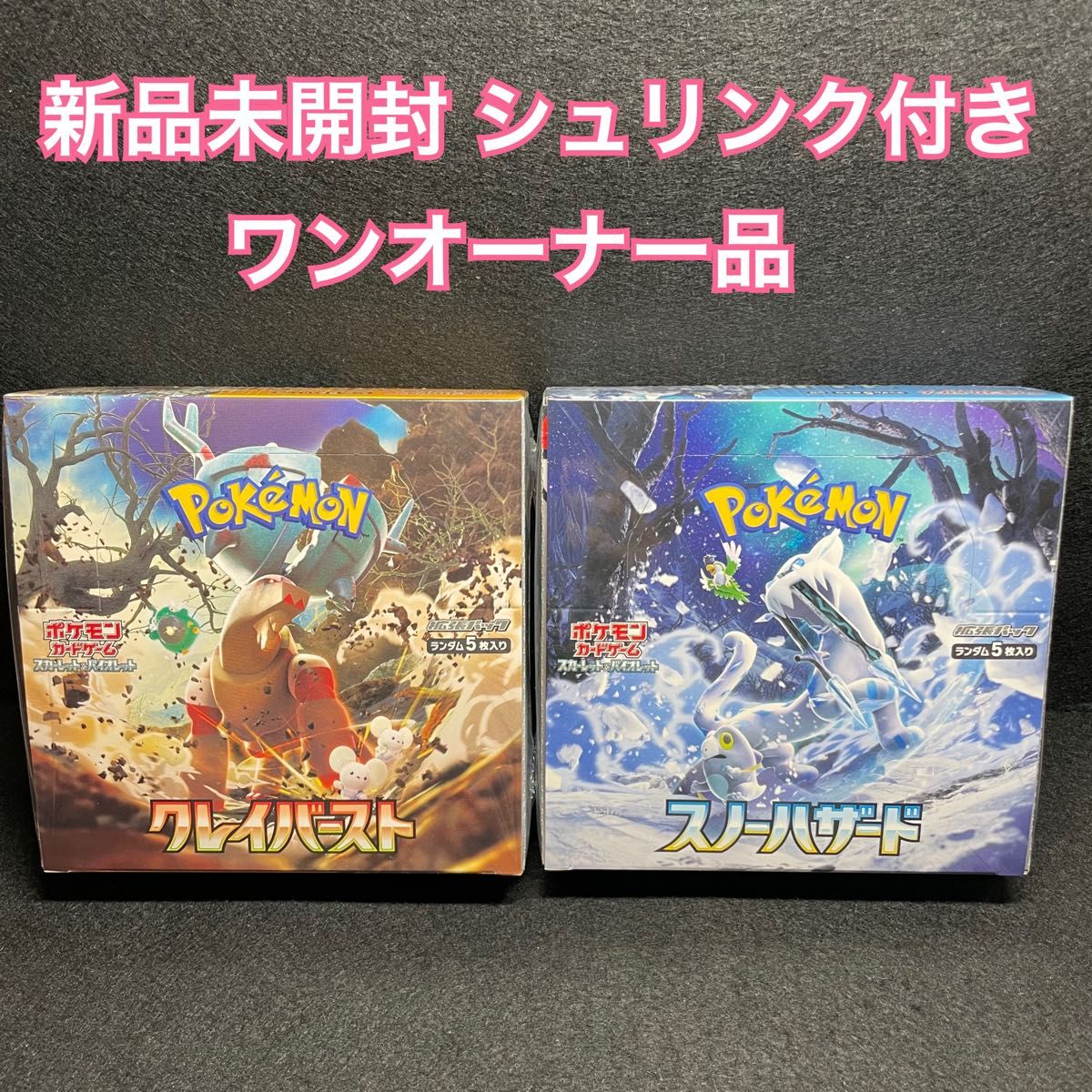 【新品 未開封 シュリンク付き】ポケモンカード スカーレット＆バイオレット クレイバースト スノーハザード 2box セット ②