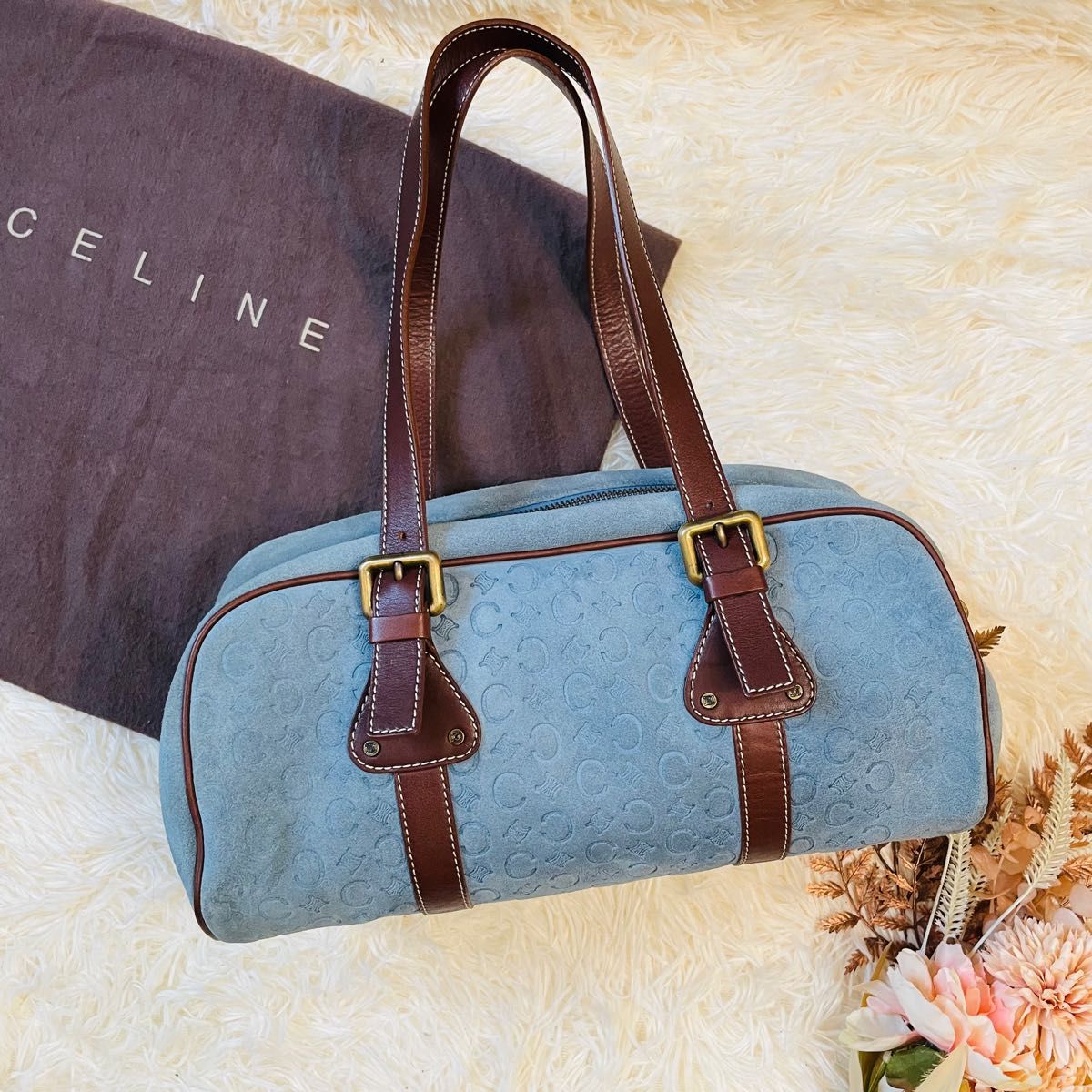レア Celine ハンドバッグ ミニボストン トート Cマカダム トリオンフ