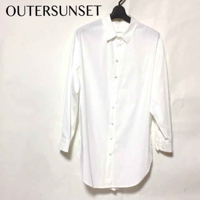 OUTERSUNSET ブロードストライプオーバーシャツ F/アウターサンセット ブラウスbroad stripe over shirt_画像1