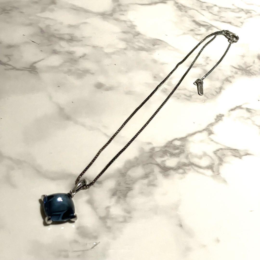 紺×赤 【美品】Baccarat バカラ メディチ ネックレス ブルー シルバー