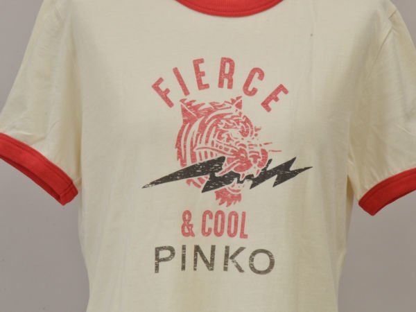 ピンコ PINKO Tシャツ/カットソー SHENZHEN T-SHIRT JERSEY DI 半袖 XSサイズ オフホワイト レディース e_u F-S4336_画像3