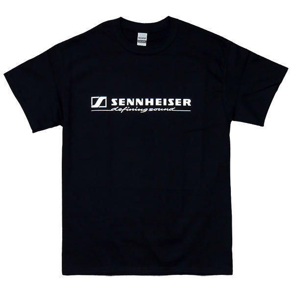 [Mサイズ]Sennheiser（ゼンハイザー）ヘッドフォン イヤホン ロゴTシャツ ブラック_画像1