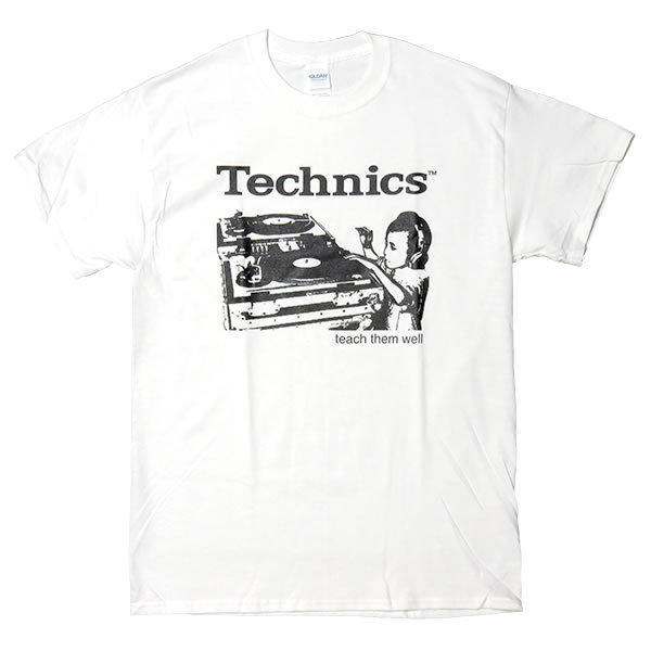 [Mサイズ]Technics （テクニクス） ターンテーブル ヴィンテージデザイン Tシャツ #1 ホワイトの画像1