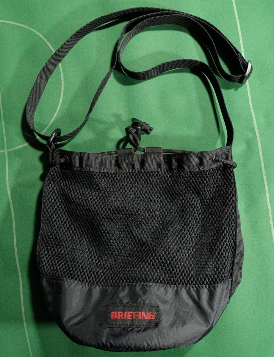 □ブリーフィング リップストップナイロン/メッシュ素材 巾着型バッグ DUAL DRAWSTRING SHOULDER MESH ブラック 美品!!!□_画像1