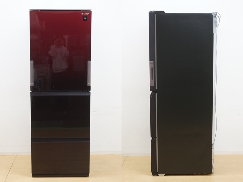 前ダ:【シャープ】3ドア 冷凍冷蔵庫 350L SJ-GW35H-R 2022年 グラデ