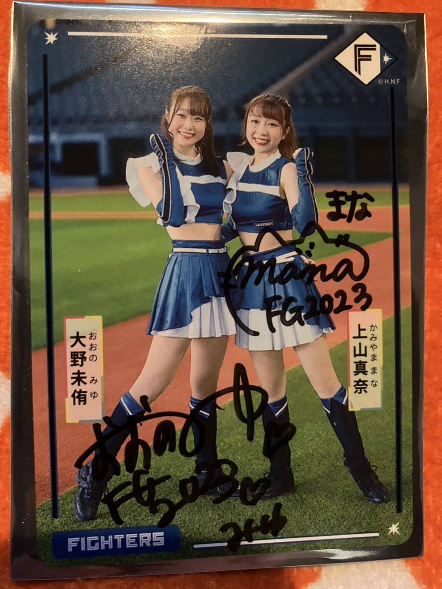 北海道日本ハムファイターズ ファイターズガール 直筆サインカード 大野未侑 上山真奈 CD エスコンフィールド北海道限定 ②