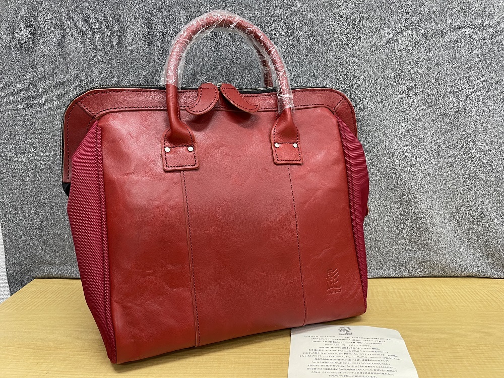 ハーヴェストレーベルHARVEST LABEL HIGE BAG★髭ヒゲバッグトート赤レッド★A23147_画像1