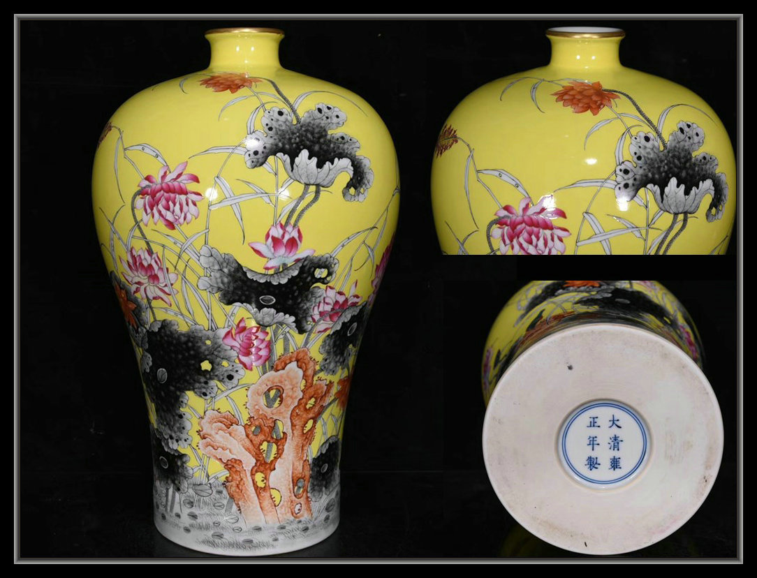 中国古玩古美術清代雍正官窯花瓶