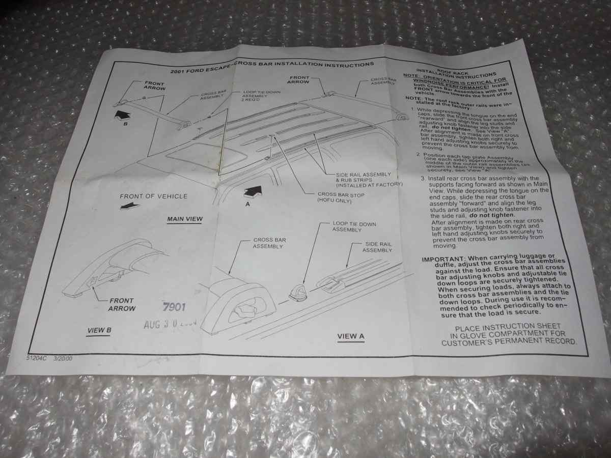 未使用品 FORDフォード エスケープ純正？OEM？クロスバー（ベースキャリア）YL-84 7855100 2001～2007年_画像3