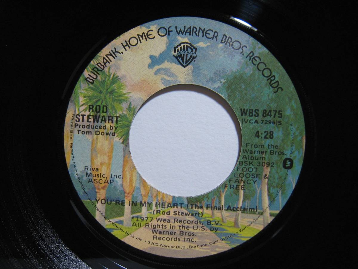 【7”】 ROD STEWART / YOU'RE IN MY HEART US盤 ロッド?スチュワート 胸につのる想い