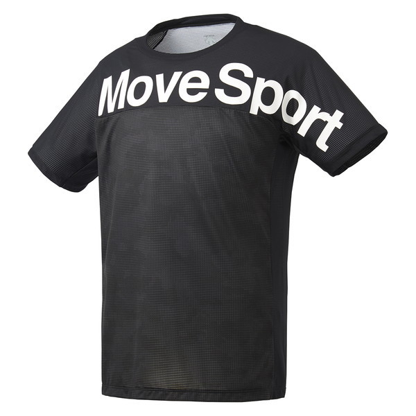 新品【デサント】メッシュTシャツ Sサイズ/ブラック DMMRJA66 DESCENTE Move Sport 吸水 速乾 ストレッチ グラフィック カモフラ_画像1