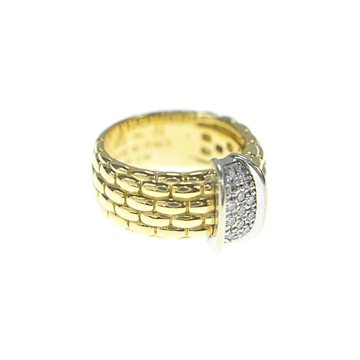 fope beautiful goods super rare Italian Jewela - diamond ring 750YG jewelry ring ring unisex 12 number 0.13ct 11.5g FOPE