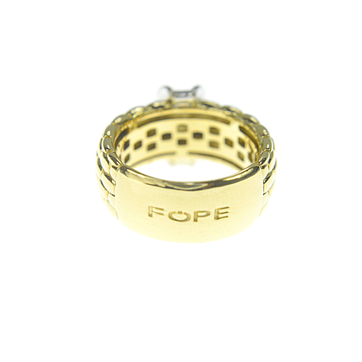 fope beautiful goods super rare Italian Jewela - diamond ring 750YG jewelry ring ring unisex 12 number 0.13ct 11.5g FOPE