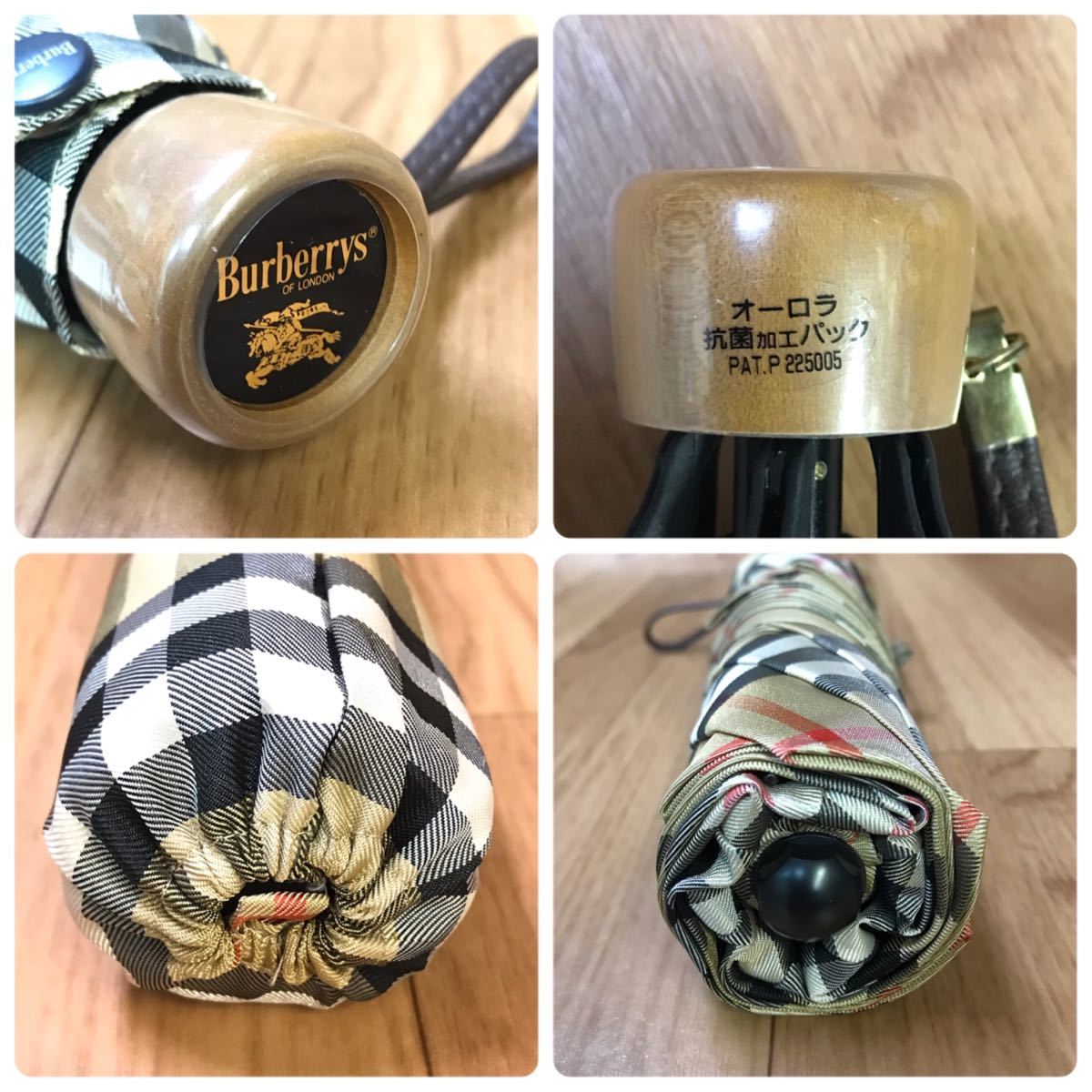 ●送料無料/未使用品/Burberry バーバリー 折りたたみ傘 ノバチェック KS-1580 親骨55cm/Burberrys 折り畳み傘  アンブレラ 傘 オーロラ