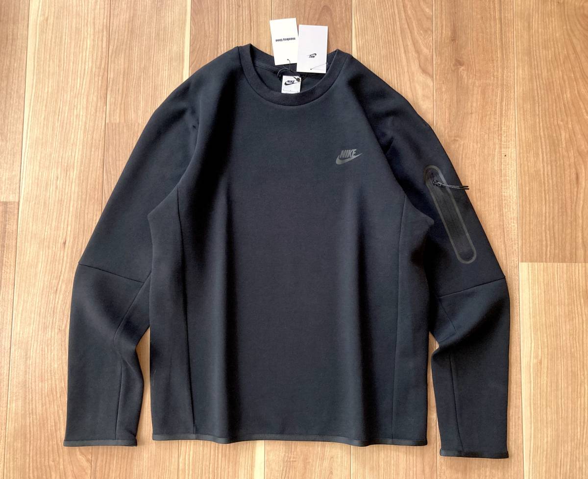 正規品 / NIKE / TECH FLEECE CREW / black / L サイズ / ナイキ テックフリース クルー スウェット ポケット_画像2