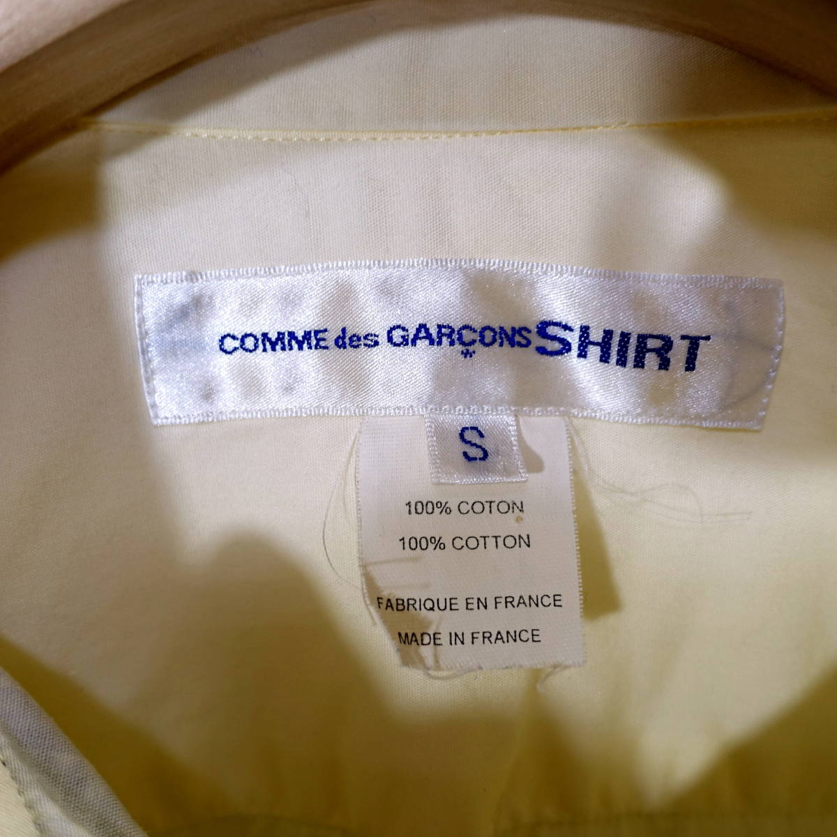 【良品】コムデギャルソンシャツ　春夏　十字切替シャツ　COMME des GARCONS SHIRT　サイズＳ　黄灰 6