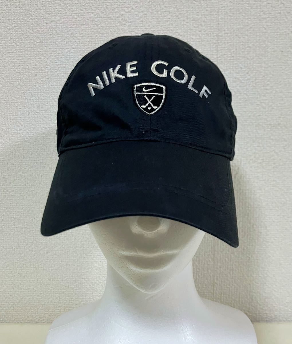 90’s 00’s NIKE GOLF ナイキ ゴルフ キャップ 帽子 ブラック ONE SIZE_画像2